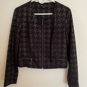 Tribal Brand Women’s Zip Front Jacket Size 8 Black Houndstooth Pattern Lined